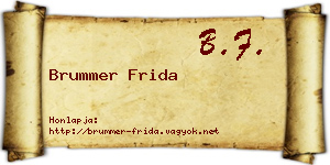 Brummer Frida névjegykártya